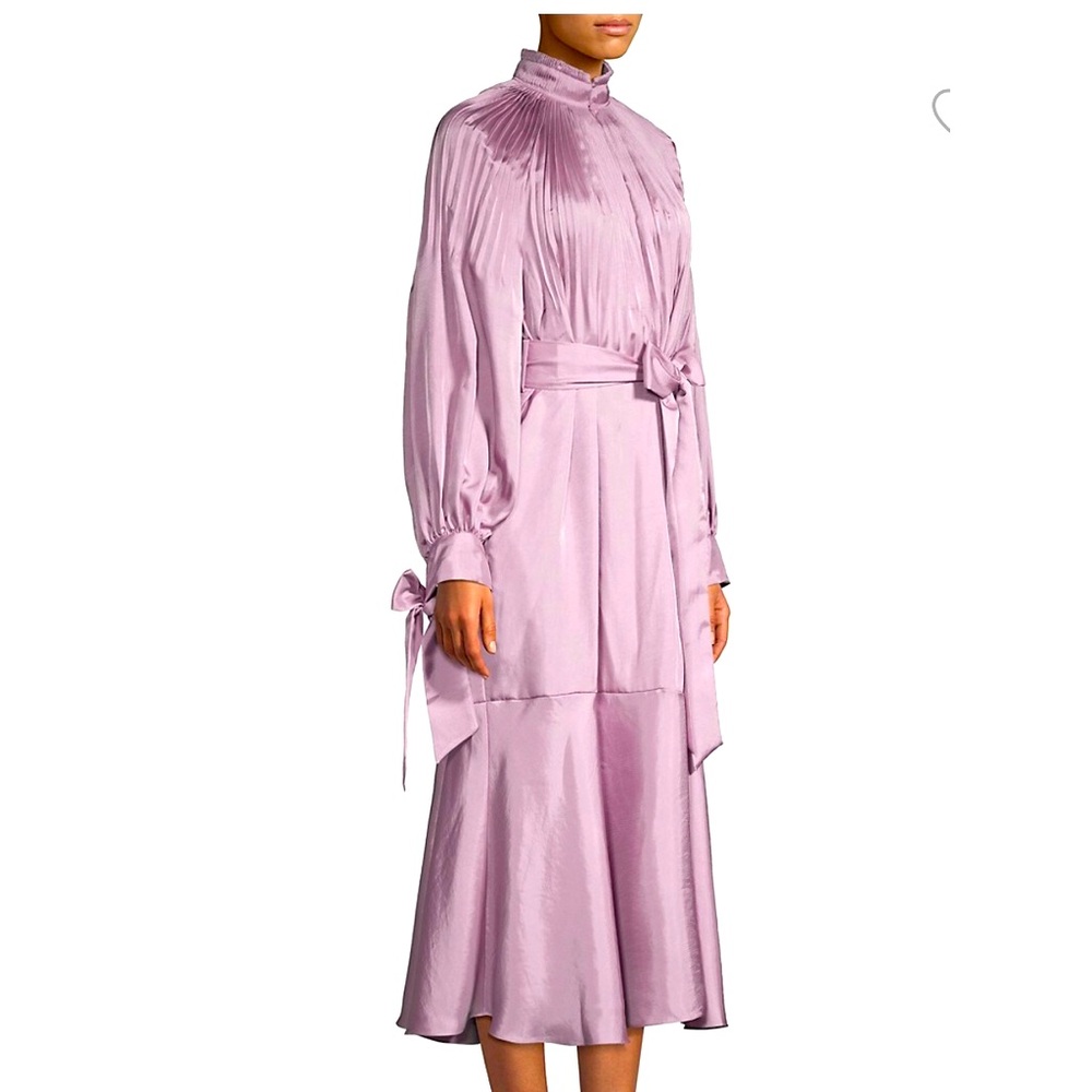 Feminine TIBI Midi Lavender/Pink Pleats/Flair Dress Size 8 NWT